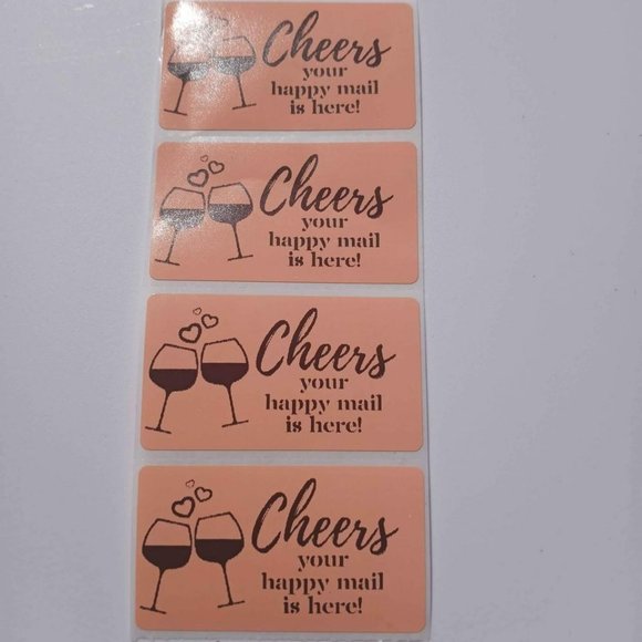 Hand Crafted Office 0 Cheers Happy Mail Shipping Labels Thermal